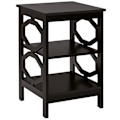 Miniatyrbillede 3 af 5: 3 plan sengebord OO-formet sidebord med stabil struktur 40 x 40 x 61 cm brun