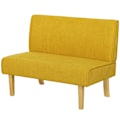 Miniatyrbillede 1 af 10: 2 pers. sofa, sofa med fløjlslook, træben, polstret sofa, dobbeltsofa til soveværelse, stue, 110 x 62 x 85 cm, gul
