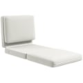 Miniatyrbillede 1 af 10: Gulvsofa 3-i-1 sammenfoldelig sovesofa med fløjlslook, polstret sovesofa kan holde op til 240 kg, til soveværelse, stue, cremehvid