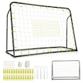 Miniatyrbild 2 av 5: 2 i 1 fotbollsmål & rebounder fotbollsmål 187 x 60 x 102-122,5 cm fotbollsmål för barn höjdjusterbar svart