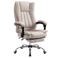 Miniatyrbillede 1 af 10: Kontorstol Drejestol Skrivebordsstol Med Tilbagelænet Funktion Fodstøtte Højdejusterbar Mikrofiber Beige + Sort + Sølv 63 X 71 X 110-118 Cm
