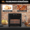 Pikkukuva 5 / 10: Miniuuni kiertoilmalla, 40 °C-220 °C, 13L miniuuni uunipellillä, grilliritilä, murupelti, kuumailmakeitin 12 ohjelmalla