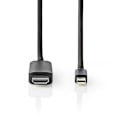 Pikkukuva 2 / 3: Mini DisplayPort kaapeli | DisplayPort 1.4 | Mini DisplayPort Uros | HDMI™ liitin | 48 Gbps | Niklattu | 2.00 m | Pyöreä | PVC | Musta | Blister
