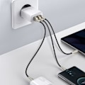 Miniatyrbillede 9 af 9: Kompakt hurtig vægoplader 2x USB USB-C 30W 3A PD QC hvid