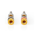 Miniatyrbild 4 av 8: Banana Connector | Rak | Hane | Guldplaterad | Skruva | Kabel input diameter: 3.0 mm | Metall | Guld | 2 st. | Kuvert