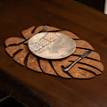 Miniatyrbillede 2 af 5: Træbordmåttesæt (4 stykker) Monstera - Valnød
