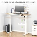 Pikkukuva 5 / 10: Computer Desk Sähköpöytä, Seisomapöytä, Korkeussäädettävä, Pöydän Runko Moottorilla, Metalli, Luonnollinen+Valkoinen