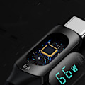 Miniatyrbild 6 av 7: USB-A - USB-C-kabel med LED-display 66W 6A 1m svart