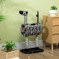 Pikkukuva 3 / 10: Raaputustolppa Cat Tree Zebra Design Kiipeilytunneli Juuttitolppa Musta + Valkoinen 93Cm