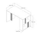 Miniatyrbillede 6 af 6: Arbejdsbord Lima - hvid, sort marmor