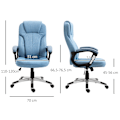 Miniatyrbillede 4 af 10: Kontorstol Computerstol Drejestol Højdejusterbar Vippefunktion Lyseblå Linned 66X75X110-120Cm