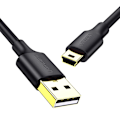 Pikkukuva 1 / 9: Kaapeli 5-nastainen kullattu USB - mini USB-kaapeli 0,25 m musta