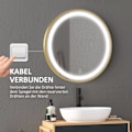 Miniatyrbillede 8 af 10: Vægspejl Dæmpbart Badeværelsesspejl Med Led Lys, Hukommelsesfunktion Og Tidsvisning, Ip44, Aluminiumslegering, 60X60Cm