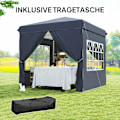 Miniatyrbillede 8 af 10: Lysthus 2,5 x 2,5 m, vandafvisende, stabilt, vintertæt pop-up foldepavillon, UV-beskyttelse 50+, sammenfoldeligt partytelt, havetelt med 4 sidepaneler