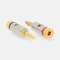 Miniatyrbild 7 av 8: Banana Connector | Rak | Hane | Guldplaterad | Skruva | Kabel input diameter: 3.0 mm | Metall | Guld | 2 st. | Kuvert