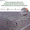 Miniatyrbillede 7 af 9: 4-Delt Havemøbelsæt, Siddegruppe, Sofa Med Sædehynder, Bord Med Opbevaringsplads, Polyester, Grå, 138 X 69 X 63 Cm