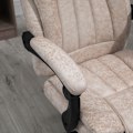 Miniatyrbillede 9 af 10: Kontorstol Drejestol Skrivebordsstol Med Tilbagelænet Funktion Fodstøtte Højdejusterbar Mikrofiber Beige + Sort + Sølv 63 X 71 X 110-118 Cm