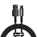 Miniatyrbillede 1 af 9: Flettet kabel til iPhone USB - Lightning 1m - helt sort