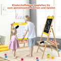Miniatyrbillede 1 af 5: 3 i 1 børnetavle foldbar højdejusterbar træplade til børn 50,5 x 53,5 x 79-104 cm natur + gul