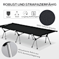 Miniatyrbillede 7 af 10: Campingseng, Foldbar Feltseng I Aluminium Med Bæretaske, Højdejusterbar, Sort, 190X65X38Cm, Op Til 150 Kg
