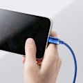Pikkukuva 7 / 9: iPhone-kaapeli nopeaan lataukseen ja tiedonsiirtoon USB - Lightning 2.4A 2m sininen