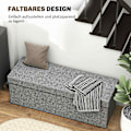 Miniatyrbillede 6 af 10: Bænk med opbevaringsplads, foldbar polstret bænk med separate beholdere, sengebænk med linnedlook, sædekiste til entre, soveværelse, stue, 110 x 38 x