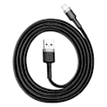 Miniatyrbillede 6 af 9: Holdbart flettet kabel til iPhone USB - Lightning QC3.0 2.4A 1m sort-grå