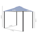 Pikkukuva 4 / 10: Pavilion Party Teltta Double Roof 3.45X3.45X2.68M Metal Polyester Harmaa
