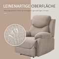 Miniatyrbillede 6 af 10: Afslapningsstol enkelt sofaseng med 150° hældning, tv-stol i hørlook, beige, 97x96x105,5cm