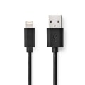 Pikkukuva 1 / 4: Lightning Kaapeli | USB 2.0 | Apple Lightning 8-Pin | USB-A Uros | 480 Mbps | Niklattu | 2.00 m | Pyöreä | PVC | Musta | Label