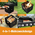 Miniatyrbild 5 av 5: Bärbar multifunktionell 4-i-1 pizzaugn med lock och 2 lager svart