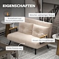 Miniatyrbillede 7 af 10: Sovesofa, Afslapningsstol Med Sengefunktion, Foldesofa Med Fløjlslook, Rygpude, Polstret Sofa Med Justerbart Ryglæn, Beige, 102 X 73 X 81 Cm