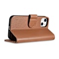 Miniatyrbillede 8 af 9: 2-i-1 læderetui med klap iPhone 14 Anti-RFID Wallet Case brun