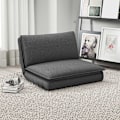 Miniatyrbillede 2 af 10: Gulvsofa 4-i-1 sammenfoldelig sovesofa med hørlook, polstret sovesofa kan holde op til 150 kg til soveværelse, stue, mørkegrå