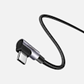 Miniatyrbillede 9 af 9: Vinklet kabel med side USB-C til USB-C Quick Charge stik 1m - grå