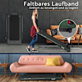 Miniatyrbillede 3 af 5: 2-i-1 foldbart løbebånd med APP og fjernbetjening Mobiltelefonholder LED-display og højttaler grøn