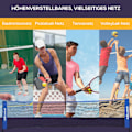 Miniatyrbillede 5 af 10: Badminton Net Sæt Sammenfoldelig Tennis Net, 103/120/155H Cm Højde Justerbar Indendørs Udendørs Badminton Net, Volleyball Net Metal Polyester Blå