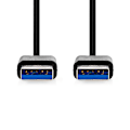 Miniatyrbillede 2 af 3: USB-kabel | USB 3.2 Gen 1 | USB-A Han | USB-A Han | 5 Gbps | Nikkelplateret | 1.00 m | Runde | PVC | Sort | Box
