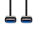 Pikkukuva 2 / 3: USB kaapeli | USB 3.2 Gen 1 | USB-A Uros | USB-A Uros | 5 Gbps | Niklattu | 1.00 m | Pyöreä | PVC | Musta | Laatikko
