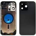 iPhone 14 Pro Max komplet glasbagcover med ramme - sort