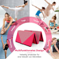 Miniatyrbillede 1 af 5: Foldbar blød gulvmåtte Bærbar Gymnastikmåtte Yogamåtte 240 x 117 x 5 cm Pink