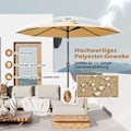 Miniatyrbillede 3 af 5: LED belysning cantilever paraply rund parasol solcelledrevet haveparaply krank beige ø 3M