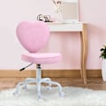 Miniatyrbillede 2 af 10: Drejestol Executive Stol Computer Stol Sæde Højdejustering Sød Hjerteformet Polstring Pink Hørstof 40 X 50 X 79-89 Cm