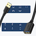 Pikkukuva 5 / 9: USB 3.0 jatkojohto 1m musta