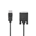 Miniatyrbillede 1 af 3: Displayport kabel | DisplayPort Han | DVI-D 24 + 1-pin han | 1080p | Nikkelplateret | 2.00 m | Runde | PVC | Sort | Label