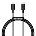 Pikkukuva 1 / 9: Ylivoimainen USB-C Iphone Lightning -kaapeli nopeaan lataukseen 20 W 1m musta
