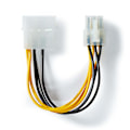 Pikkukuva 4 / 6: Sisäinen Virtakaapeli | Molex uros | PCI Express uros | Kullattu | 0.20 m | Pyöreä | PVC | Keltainen / Musta | Kirjekuori