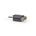 Miniatyrbillede 3 af 4: Stereo Audio Adapter | 3.5 mm Hanstik | 2x RCA Hun | Nikkelplateret | Lige | ABS | Sort | 1 stk. | Box
