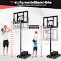 Miniatyrbillede 3 af 5: Udendørs basketballkurve med stativ & net 135-305 cm højdejusterbart basketballstativ