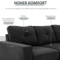 Miniatyrbillede 5 af 10: L-Formet Hjørnesofa Sort Hjørnesofa Med Chaiselonglinned Søg Efter Stue 3 Personer